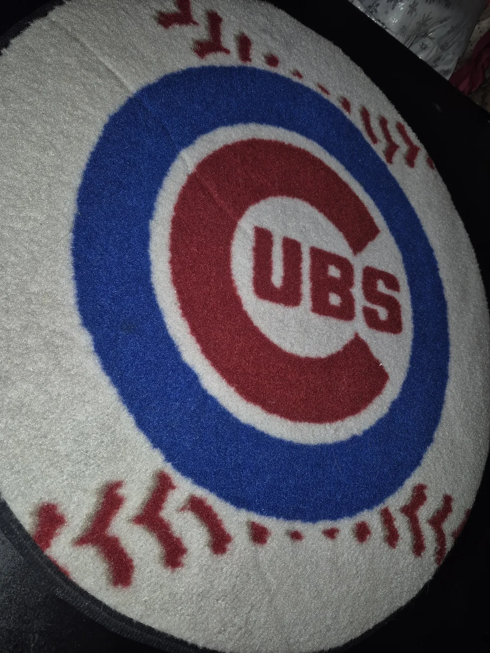 Chicago Cubs Round Baseball Mat - Red, Blue, White